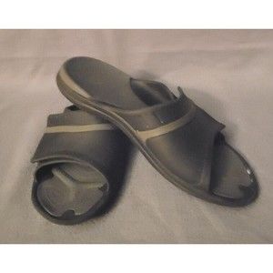 Crocs Black Gray Modi Sport Slide Sandals Adult Men's Size 10/ Womans Size 12